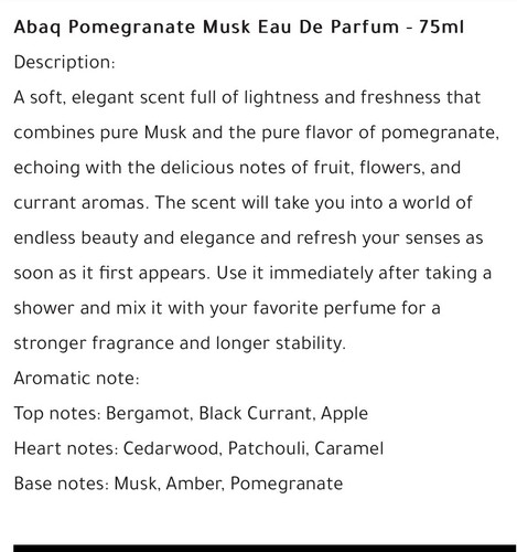 Ibrahim Al Qurashi Pomegranate Musk Spray Eau De Parfum *Limited Stock* - Picture 4 of 4