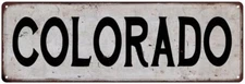 COLORADO Vintage Look Rustic Metal Sign City State 106180041155