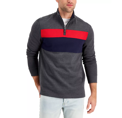 Club Room Men's Regular-Fit Colorblocked 1/4 Zip Sweater Size 3XL