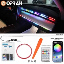 RGB Symphony Car Atmosphere Interior LED Acrylic Guide Fiber 2 IN 1 Ambient Ligh