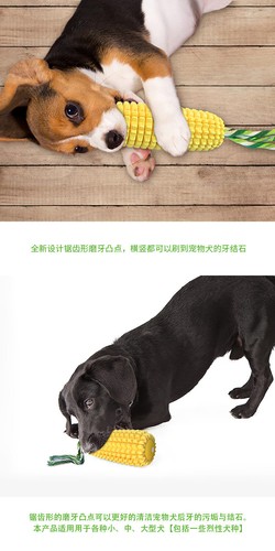 Dog Chew Toys for Aggressive Chewer Teeth Cleaning Durable Squeaky Corn Toys - Picture 9 of 12