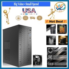 Black Micro ATX PC Case with 2 Fans, Airflow, 120MM Support Mini ITX