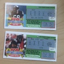 1998 PENNSYLVANIA LOTTERY FOOTBALL LEGENDS TICKETS - STEELERS Ham & Harris