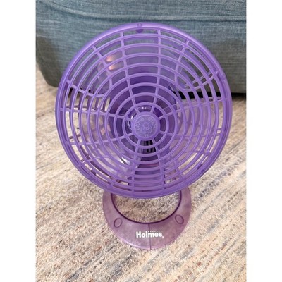 Vintage Holmes Personal Desk/Table Fan Translucent Purple 2-Speed Tilt Head