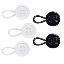 5Pcs Shirt Button Extenders - White Black - S/M/L - 16L