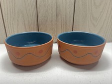 Vintage HIMARK Made in Portugal Terra Cotta Bowls CEREAL DIP SOUP 1 3/4 cup (2)