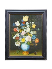 Still Life of Flowers Wan-Li Vase Oil Painting After Ambrosius Bosschaert Elder