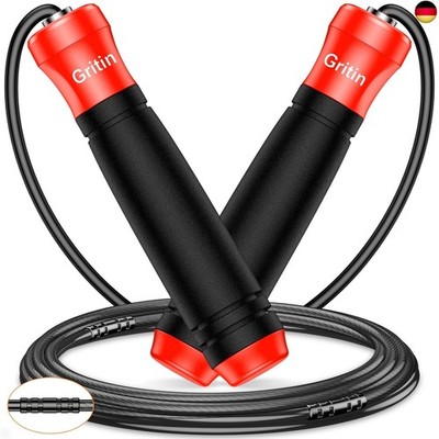 Gritin Springseil, Speed Rope Verstellbar mit Rutschfest & Ergonomisch