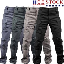 Tactical Mens Cargo Pants Work Combat Pants Outdoor Hiking Waterproof Trousers