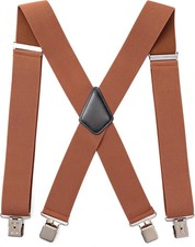 2Inch Men'S Heavy Duty Suspenders with Strong Clips Adjustable X-Back for Work J