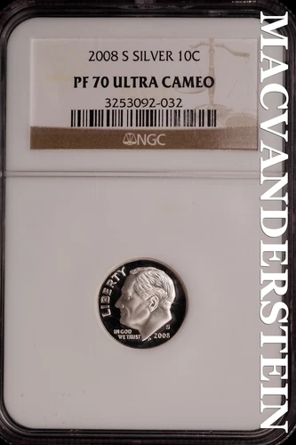 2008-S Silver Roosevelt Dime-NG PF 70 Ultra Cameo No Reserve #SLK856