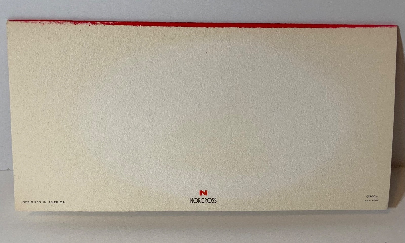 Vintage Norcross Red Flocked Christmas Card UNUSED Steam Engine Train Smoke