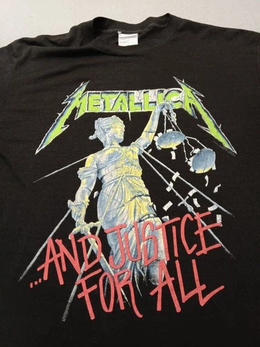 Metallica And Justice For All Tour Shirt Brocku 1980s vintage concert t-shirt, vintage, size XL, single stitch, B+ condition