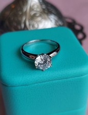 1.50Ct Natural Moissanite 14K White Gold Plated Women's Solitaire Wedding Ring