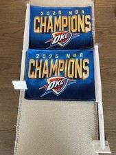 Oklahoma City Thunder 2025 NBA Finals Champions Car Flag Pair. Set Of Two Flags