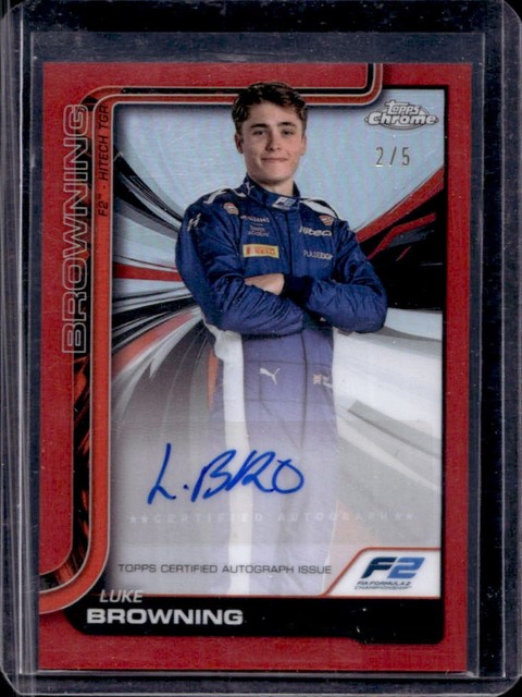 2025 Topps Chrome F1 Luke Browning Auto Autograph Red Refractor #/5