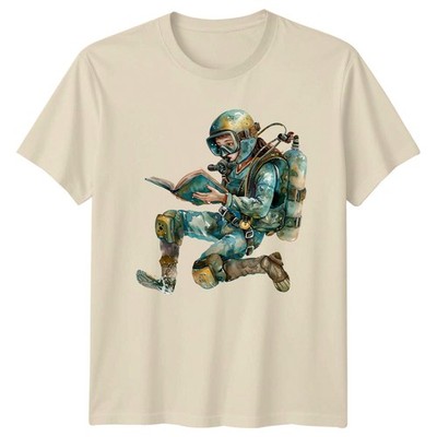 Vintage Taucher Lesebuch T-Shirt Literatur Ozean Abenteuer Geburtstag Geschenk