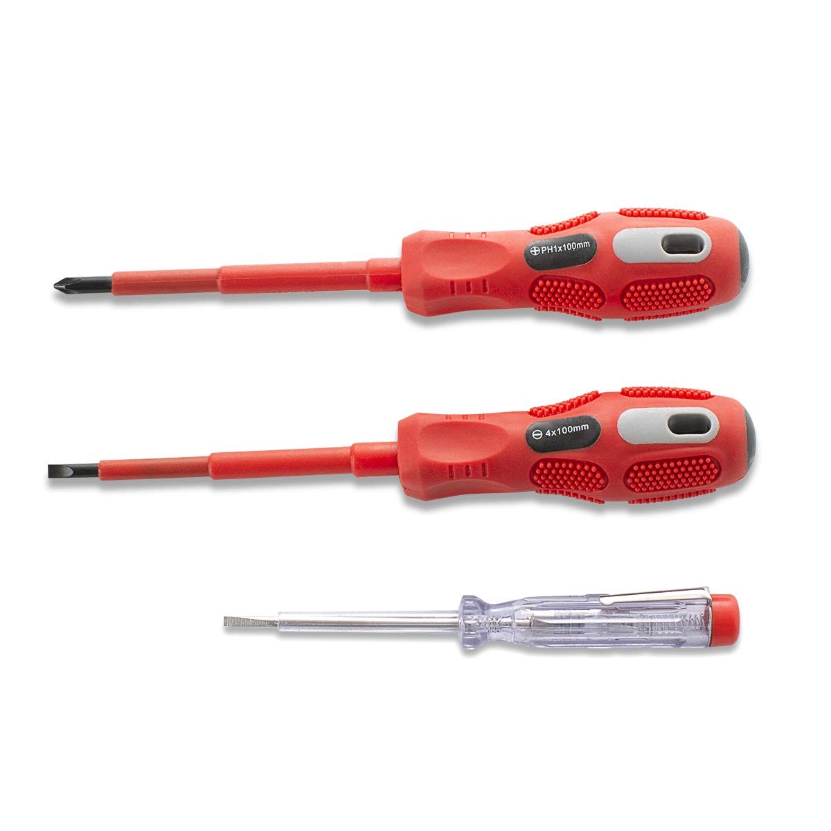 FINDER XJ193083P Profession Insulated Electrician Screwdriver Set, Slotted nlHG