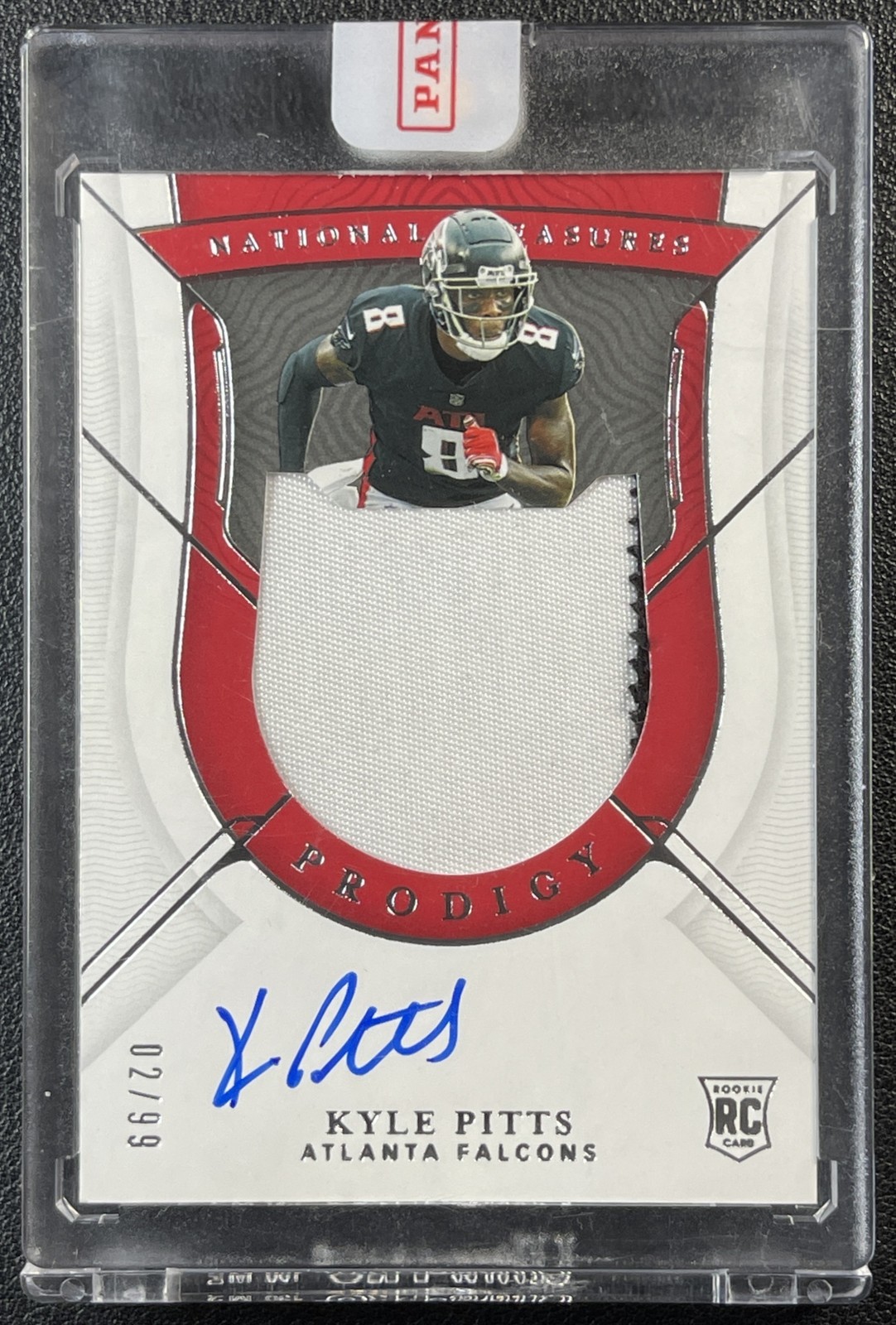 KYLE PITTS 2021 PANINI NATIONAL TREASURES ROOKIE PRODIGY PATCH AUTO RC 2/99