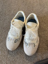 Men's White/Beige Lace-Up Low Top Athletic Sneakers Rubber Outsole