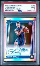 PSA 9 - LUKA GARZA Auto ON-CARD 2021 Donruss Optic Autograph HOLO Rookie PISTONS
