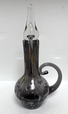 Blenko Glass Cat  - Heliotrope with Alternate Stopper