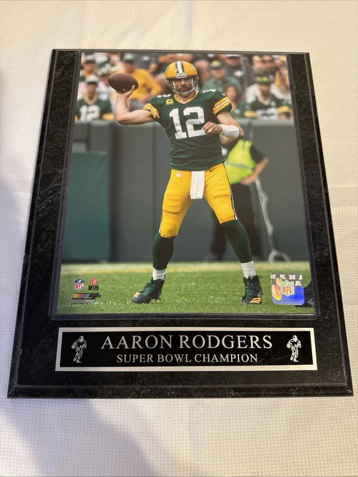Placa Súper Campeón de los Green Bay Packers Aaron Rodgers 11X13 Increíble Estado Foto 3 de 4