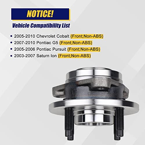 513205 Front Wheel Hub and Bearing Assembly 4 Lug Without ABS Compatible with - Picture 7 of 9