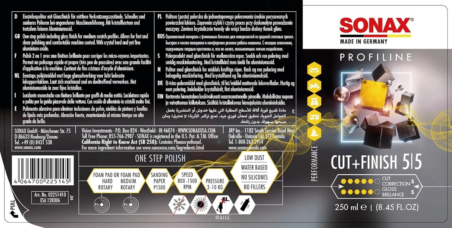 High-Performing 250ml Polish: Rated 5 Cut & Gloss for Automotive Perfection