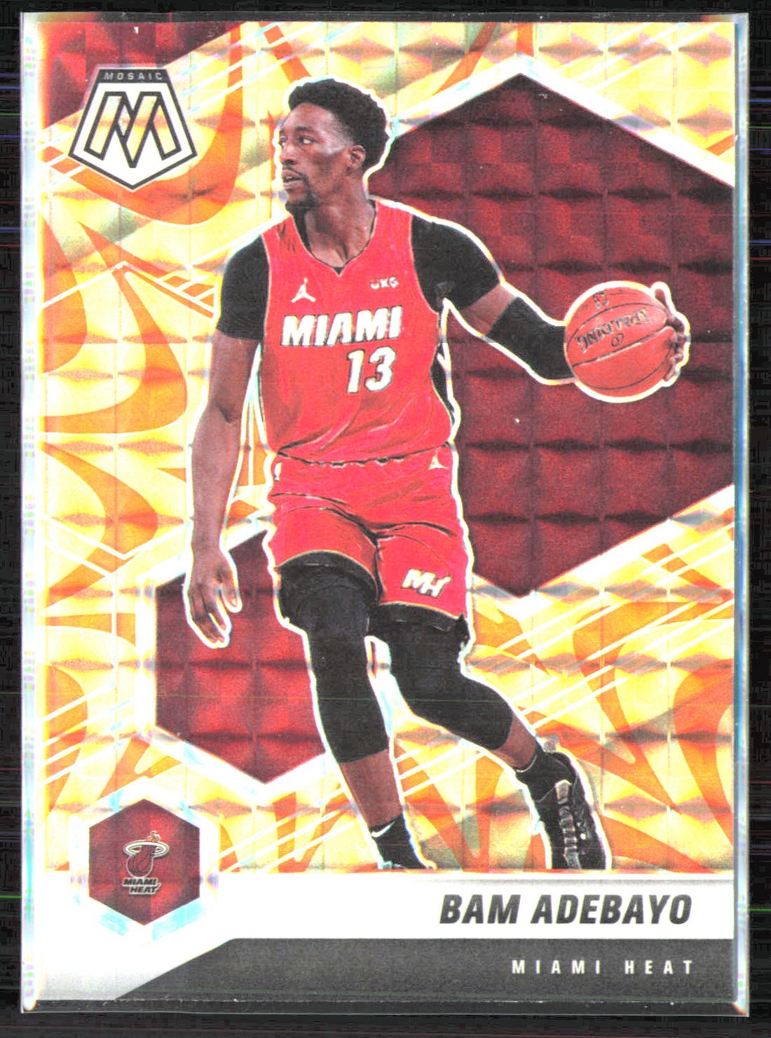Panini 2020-21 Panini Mosaic Bam Adebayo Mosaic Reactive Orange Miami Heat