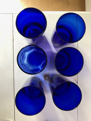 "Juego de 6 vasos Highball Rocks azul cobalto ~ 4,5"" de alto" - Imagen 2 de 6