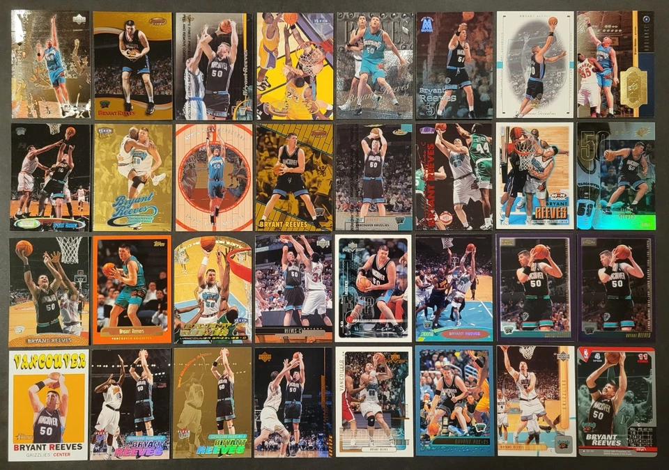 Lote de 64 tarjetas de baloncesto diferentes Bryant Reeves 1995-2002 BSK3860 Foto 2 de 2