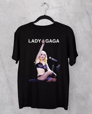 Lady Gaga in concert T-shirt black Cotton Unisex S-5Xl