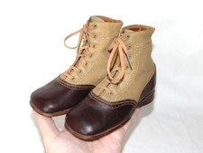 Antique DR. ARENBERG Leather Lace-Up 2-Tone Boy's SPAT SHOES Excellent, Size 6