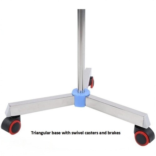 2 Hook Adjustable IV Pole Portable Drip Bag Stand for Clinic Household Care195cm - Picture 4 of 15