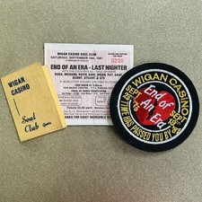 WIGAN CASINO END OF AN ERA SET🏅Membership, Patch & Ticket 🇬🇧 NORTHERN SOUL