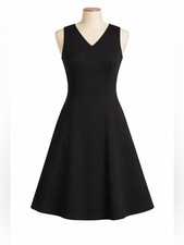 LANDS END BLACK A-LINE DRESS KNEE LENGTH SLEEVELESS SZ M EUC