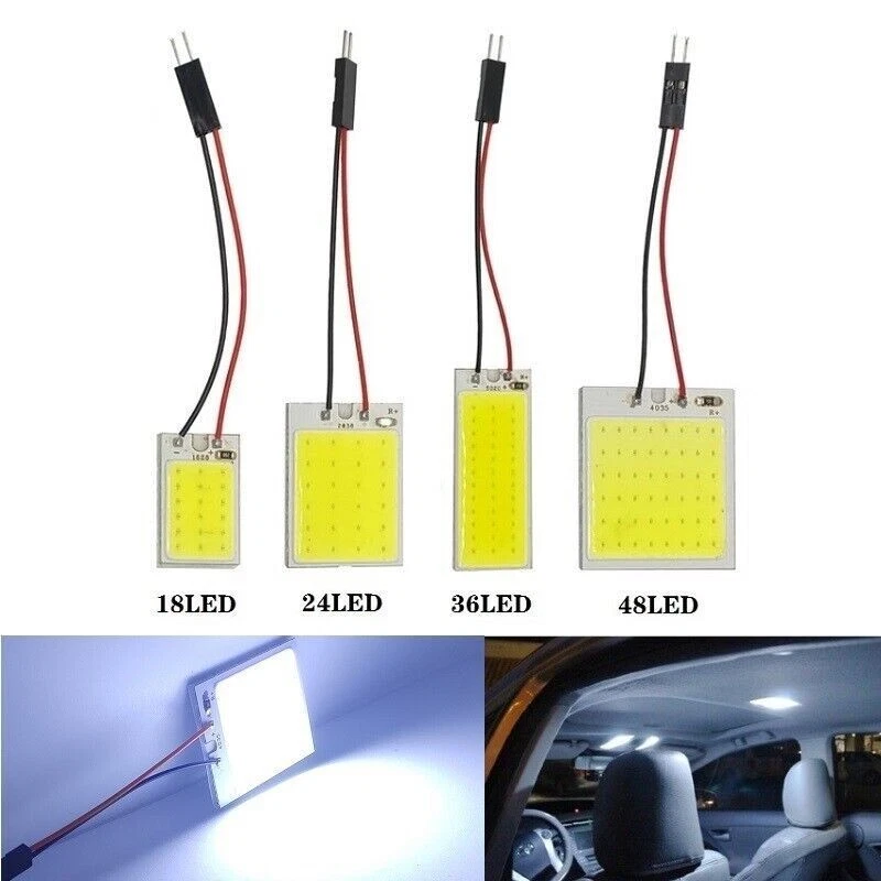 T10 4W COB Panel Light LED Car Interior 18/24/36/48 SMD 12V Lamp Bulb Dome White - Image 4 of 4