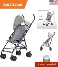 Durable Grey Stroller with Quick Fold  Safety Harness - For Infants  Toddlers