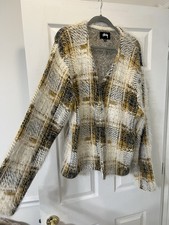 Stussy Hairy Plaid Cardigan Large