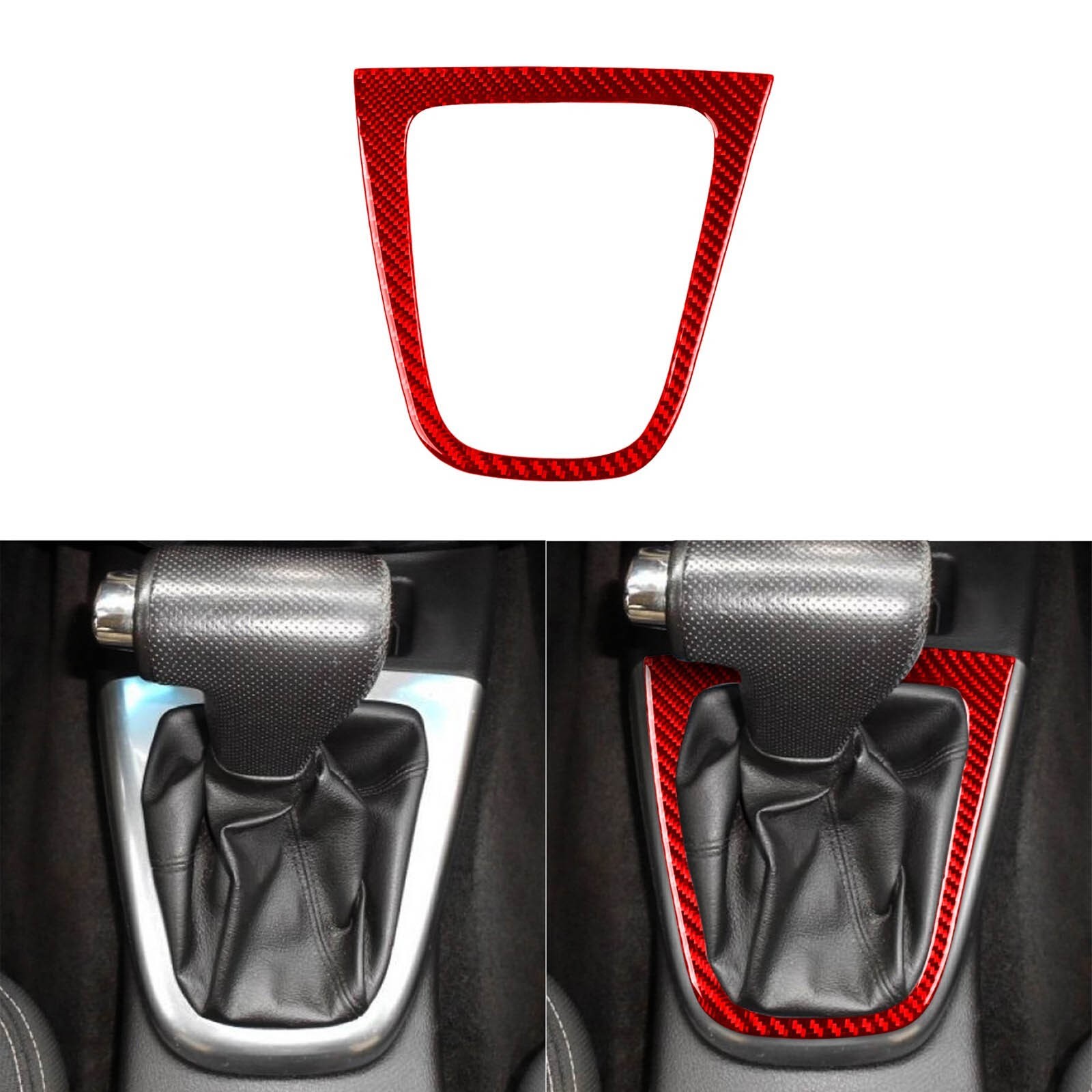 Red Carbon Fiber Center Console Gear Shift Panel Frame Trim For Hummer H3 06-10