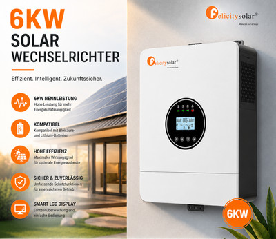 Wechselrichter 6kW 6000W 48V Off-Grid Solar PV Photovoltaik Laderegler IVEM6048