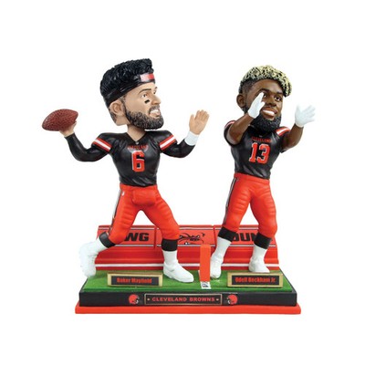 Baker Mayfield & Odell Beckham Jr. Cleveland Browns Dual Passing Bobblehead NFL