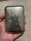 Vintage German Ladies Cigarette Card Case Ornate Floral Engraved Metal Germany