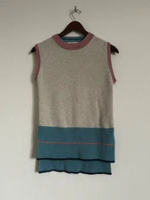 White Stuff Tank Top Size 8 Jumper 27% Merino Wool Neutral Knit VGC Women's