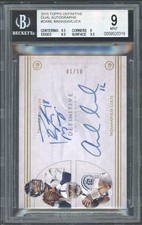 2015 Topps Definitive Andrew Luck Peyton Manning Dual Auto /10 BGS 9
