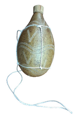 Natural Wine Gourd: Outdoor Portable Water Bottle Natural Dry Gourd Carved 10''