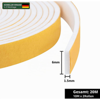 Dichtungsband Selbstklebend Schaumstoff 6Mm X 20M FüR TüRen Fenster