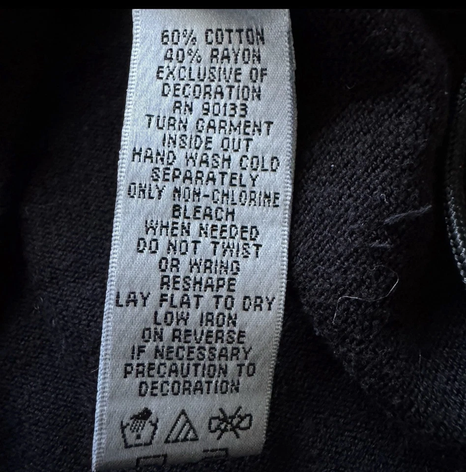 JOAN RIVERS 开衫女式大号黑色亮片纽扣毛衣 — 第 4/4 张图片