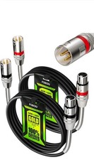 2 PCS 6  XLR Microphone Cable Male to Female 3Pin Cable Braided